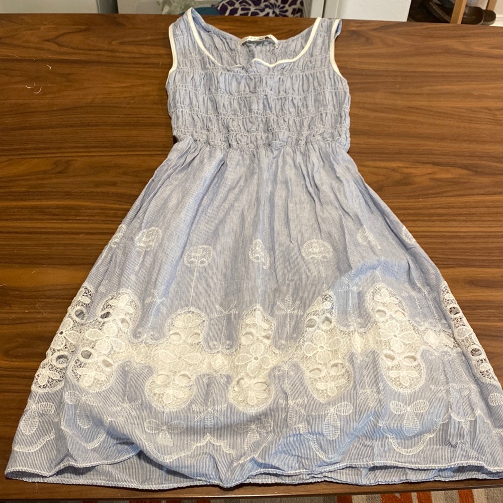 Max Studio pinstripe floral lace dress